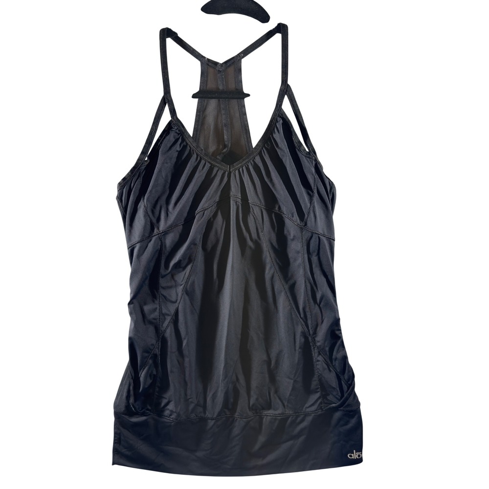 358 | Alo Yoga Womens S Mesh Racerback Built-in Bra Yoga Tank Top Black